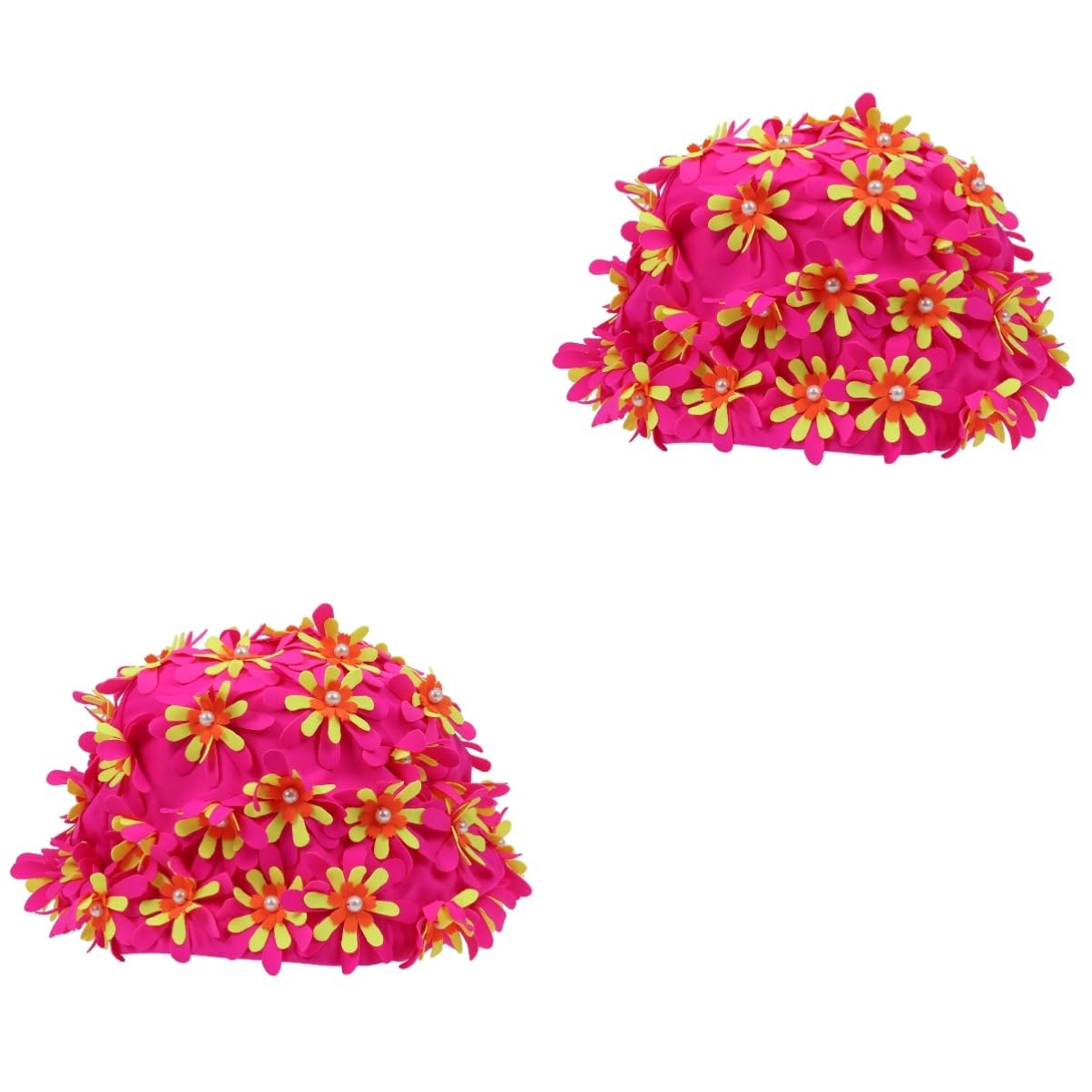 Didiseaon 2piezas Gorro De Natación para Mujer Diseño Floral y Protección para Oídos Único para Piscina y Playa Color Rosa
