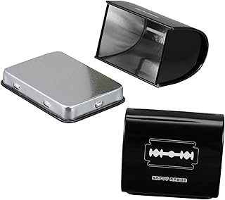 FOMIYES 2pcs Storage Box Square Boxes Travel Shaver Black Organizer Bins Razor Bank Blades Sharps Disposal Container Disposal Blades Storage Container Barbershop Salon Disposable Box