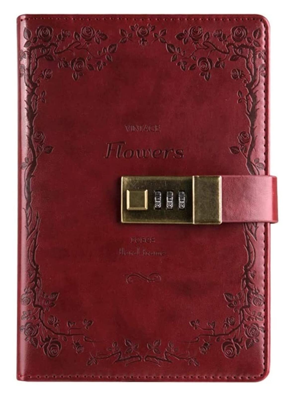 Agenda de Lujo con Estampado en lámina metálica. Diario con candado, Cuaderno Vintage de Papel, Diario Viaje, planificador semanal, papelería Escolar, Regalo