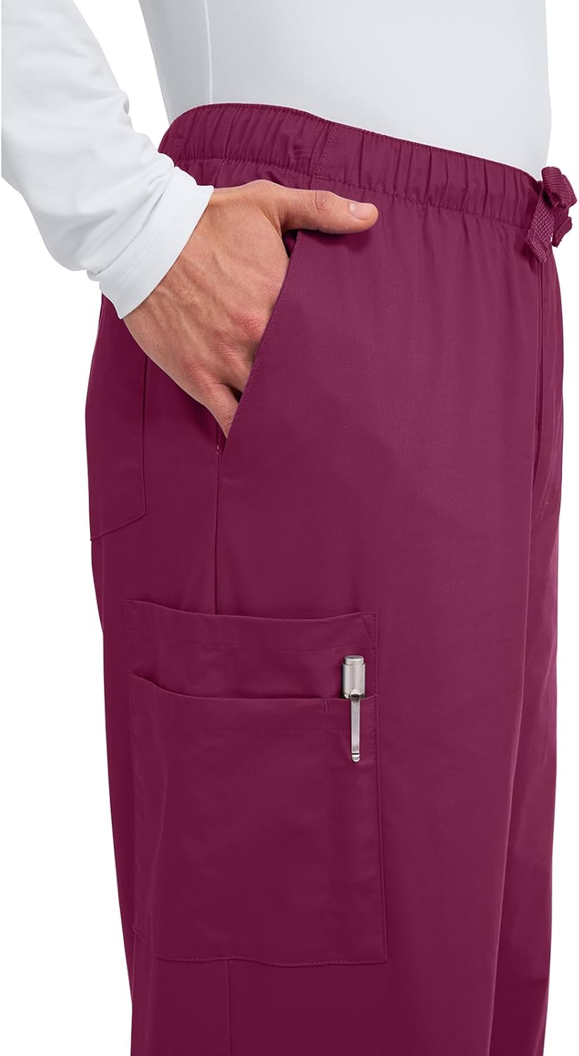 Cherokee Scrub Pants for Men Cargo Nursing Bottom with Zip Fly, 7 Pockets, Elastic Waist & 2-Way Stretch Fabric – 4243 - Image 2