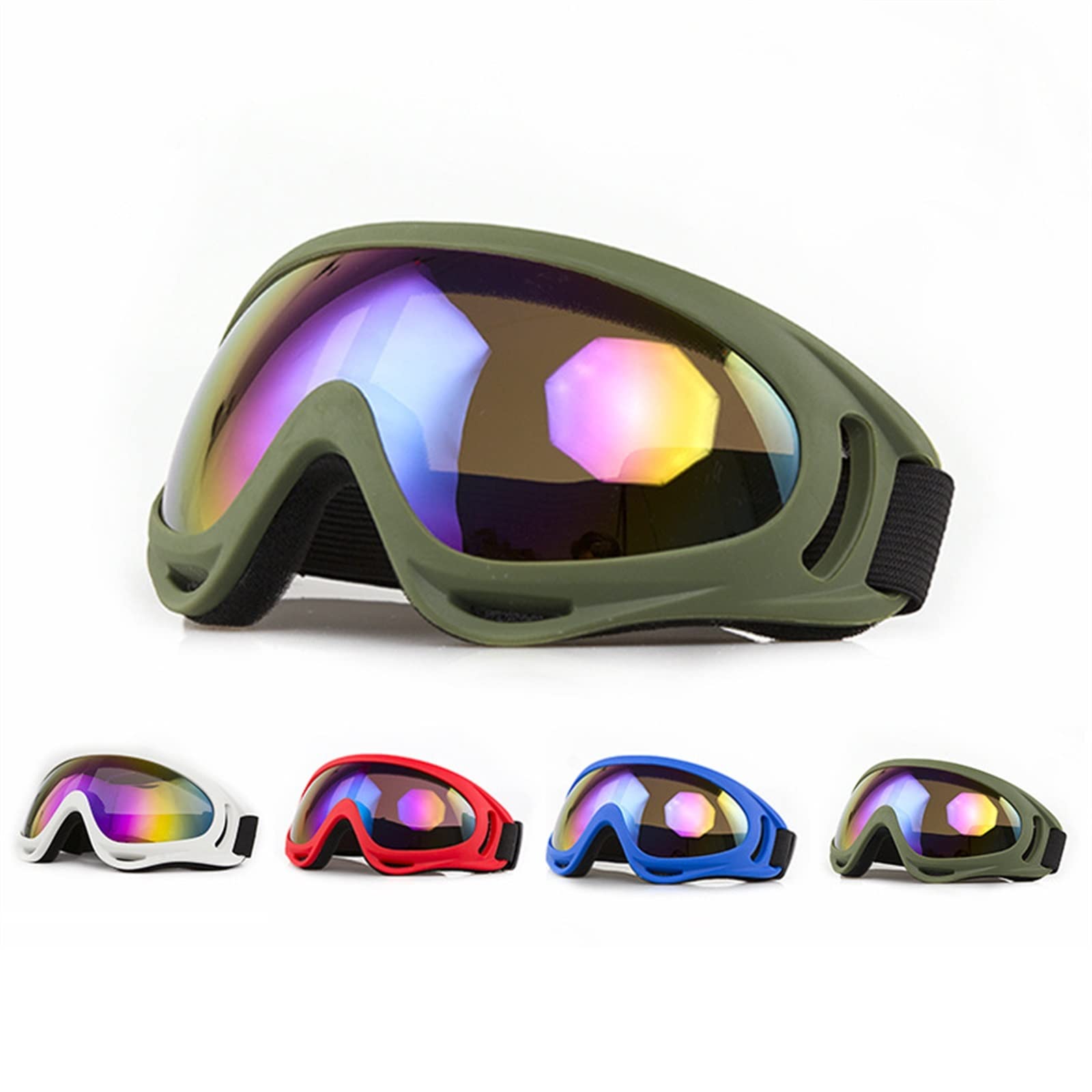 Dieffematic HXJ occhiali da sci occhiali da sci occhiali da equitazione all'aperto occhiali protezione antivento occhiali casco occhiali alpinismo sci guida attrezzature (colore: nero)