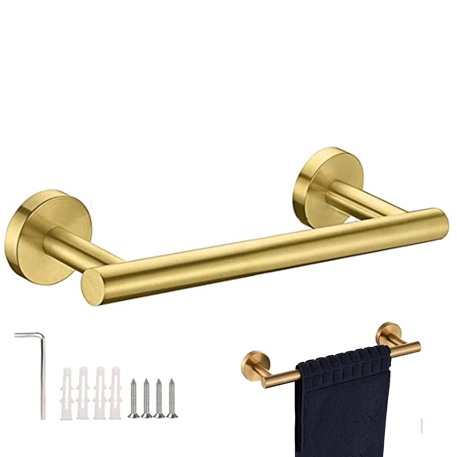 Towel Shelf Multi-Function Rack Wall Mounted Bath Rail Barwith Storage Stainless Steel Holder For Bathroom Kitchen(60cm)