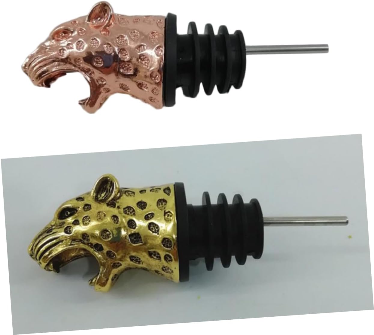 ABOOFAN Alloy Leopard Head Wine Pourer Creative Wine Aerator Bottle Stopper for Parties Bars and Restaurants Unique Animal Design Random Color
