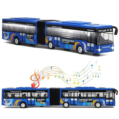 City Bus Toy for Kids, Die Cast Alloy Pull Back