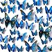Amaonm 120pcs 10 Packages Removable 3D Butterfly Blue Stickers Making Wall Decal DIY Wall Stickers Decals Crafts Butterflies Home Decorations for Boy's and Girl's Room Bedroom Living Room (Blue)
