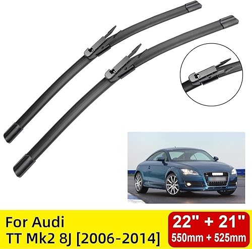 Miniatura 2 de Limpiaparabrisas delantero compatible con TT Mk2 8J 2006-2014 parabrisas ventana 22 + 21 pulgadas 2006 2007 2008 2009 2010 2011 2012 2013