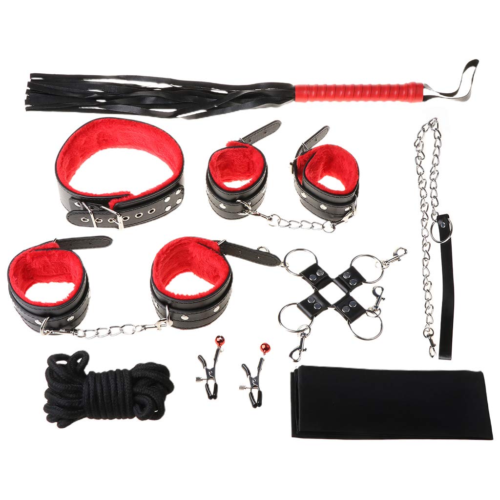 UNF ÉrÔťïč Bôndâgè Sèt, Hândcùffs Cõllâr with Trâctiõn Châin, Whïp Flïrt BdŚM ŚM ŤÔy