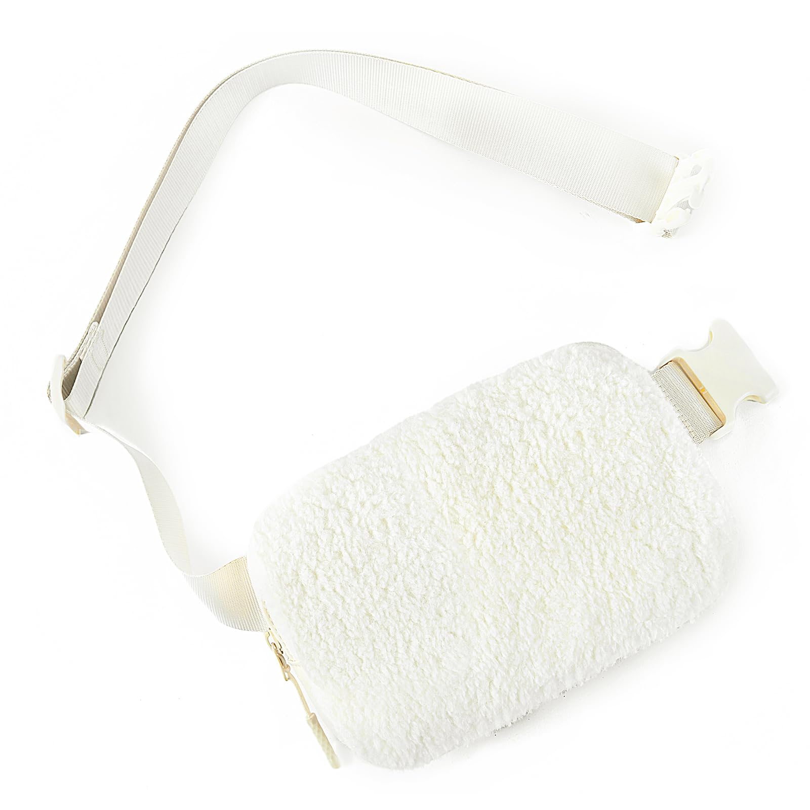 Telena Bum Bag レディース ベルトバッグ メンズ クロスボディ ウエストバッグ 調節可能なストラップ付き, ホワイト, S