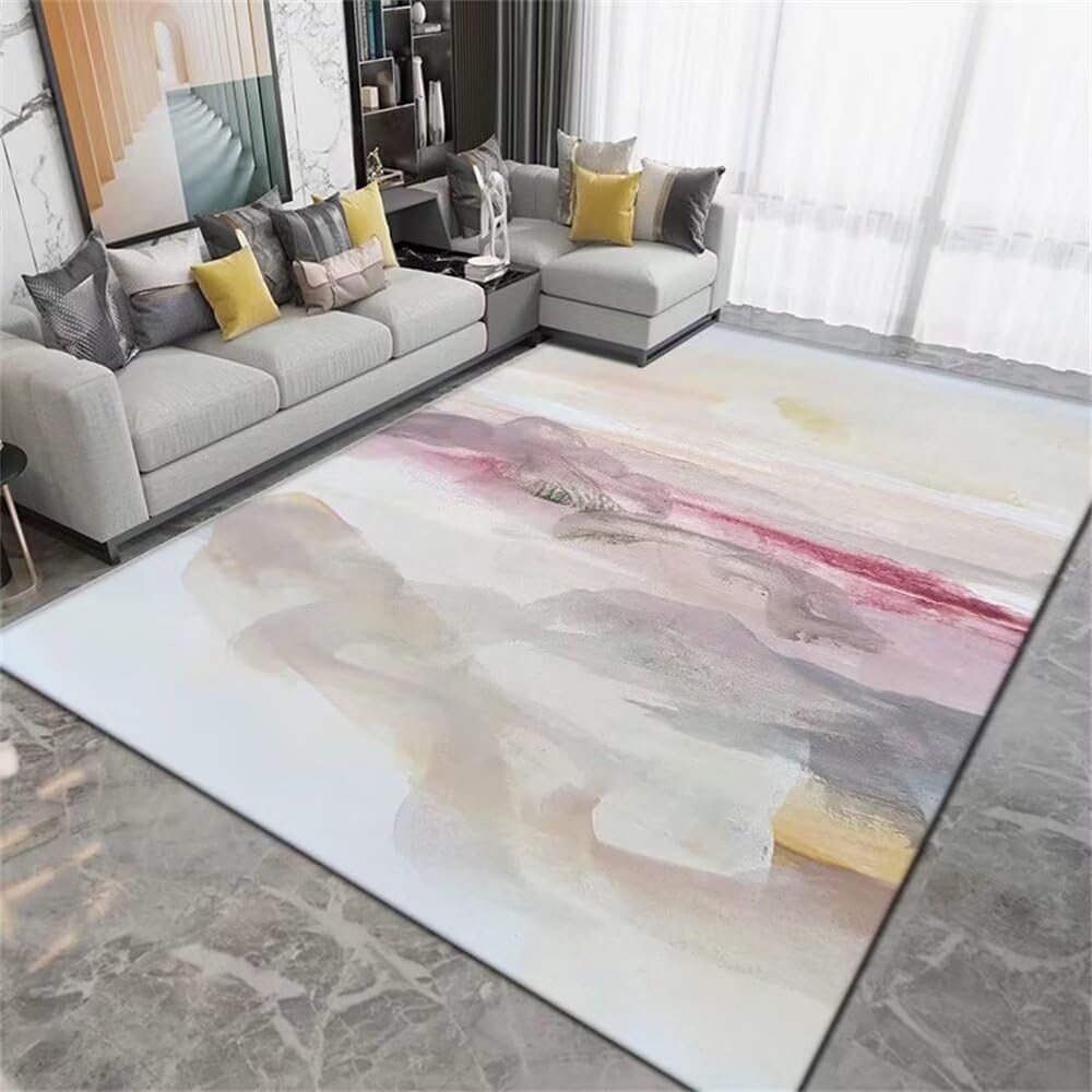 Tapis Terrasse Tapis Interieur Tapis de Salon de Couleur Rouge Rose Accessoires de Salle à Manger antidérapants et ne se décolorant Pas Deco Chambre 80X200CM