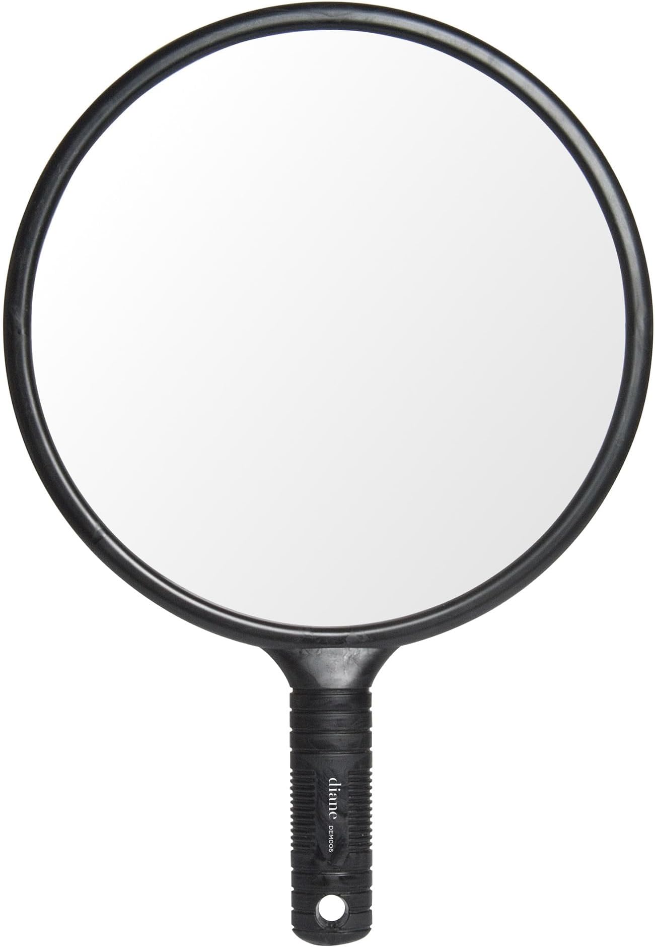 Diane Standard 1X Magnification Hand Mirror, Single Sided Hand Held Mirror with Handle for Salon, Barber, Grooming, Vanity, Shaving, and Travel, Large, 10.25" x 15", Black