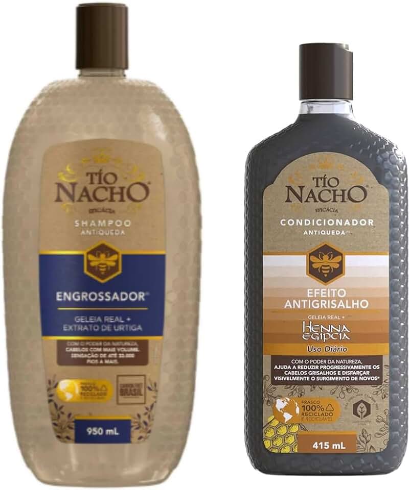 Kit Tio Nacho Shampoo Antiqueda Engrossador 950 mL + Tío Nacho Condicionador Antigrisalho 415ml