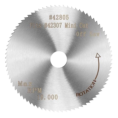 Miniatura 8 de Hoja de sierra circular HSS de 2 pulgadas, 5 piezas, 100 dientes, eje de 38 pulgadas, corte de 0.020 in, RPM 19,000 para mini sierra de corte de