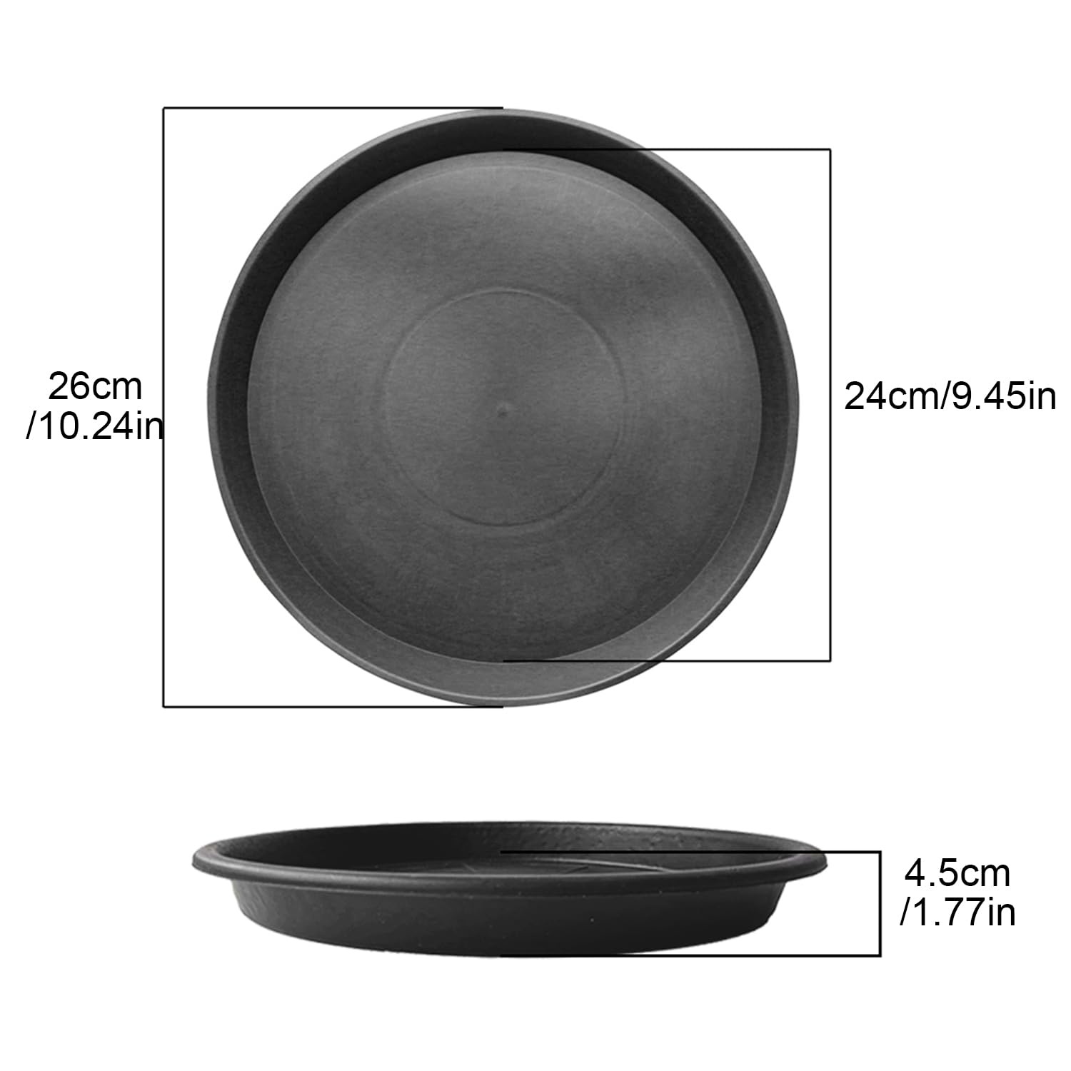 hzbaiyi 5 Pack Plant Saucer Plastic Plant Pot Saucer Garden Saucers Plant Pot Saucer Trays Drip Tray Plant Trays for Pots Botanical Gardening Dish for Indoor Outdoor Garden (26 * 26 * 4.5) - Image 2
