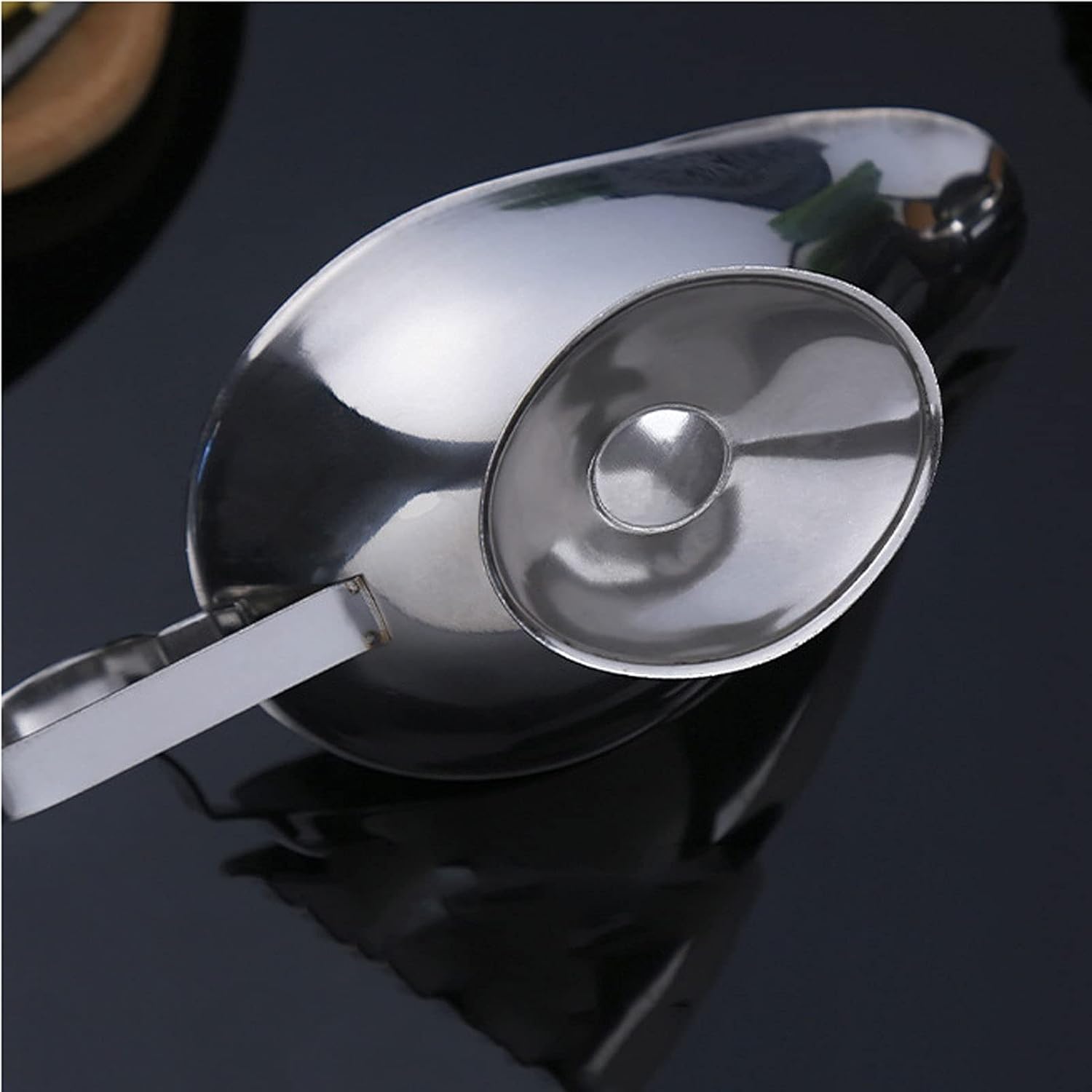 Saucer Stainless Steel Gravy Boat Steak Sauce Boat Kitchen Seasoning Cup Western-style Jam Jar Large, Medium And Small Styles Can Be Used Hot and Cold Dish(B), 20010125