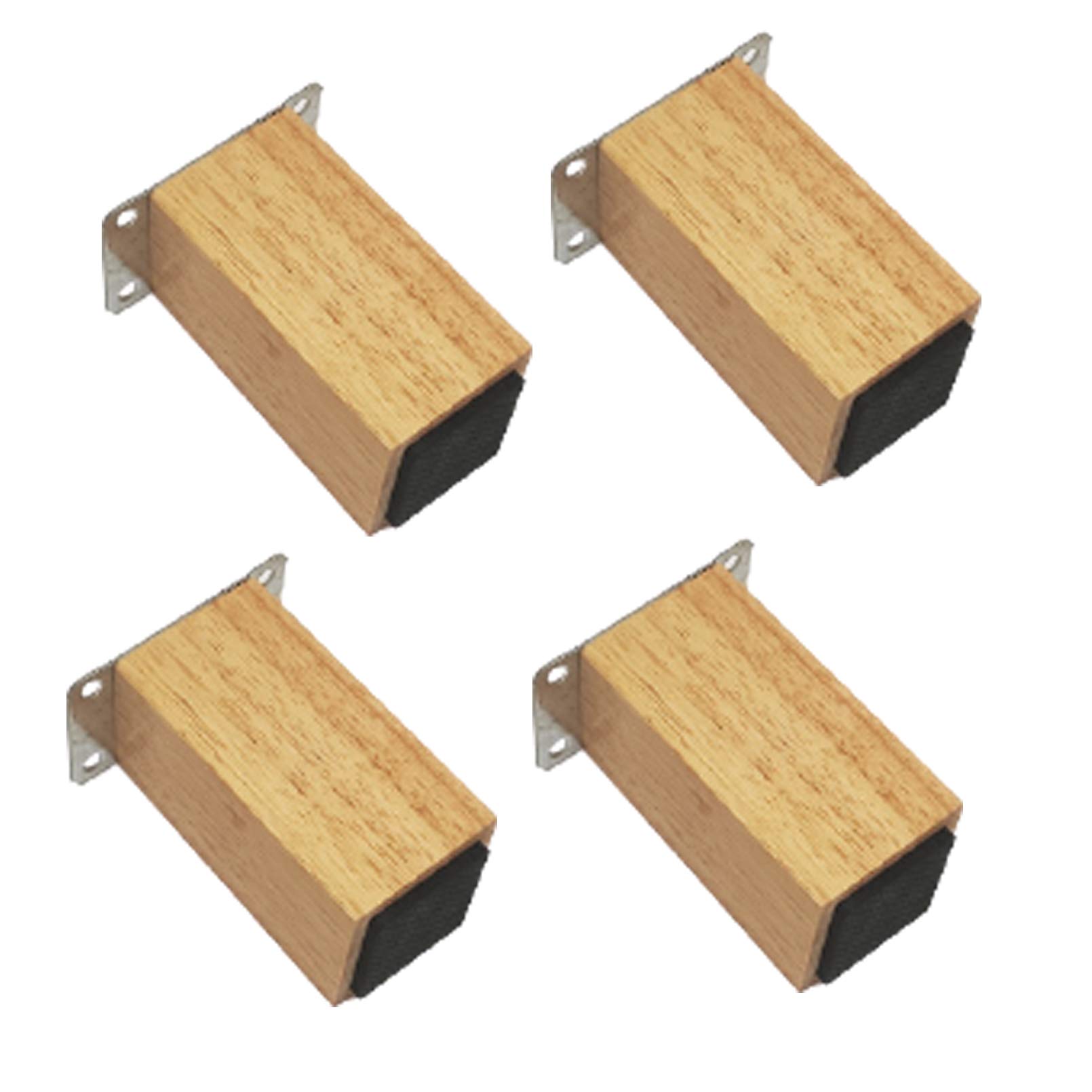 Zhuoz1t Wood Color Oak Sofa Legs,Square Wooden Furniture Legs,Set Of 4 Solid Wood Cupboard Legs,Replacement Furniture Cabinet Feet,For Ottoman,Couch,Bench,Dresser,With Mounting Plate And Screws(Wood Color10cm)