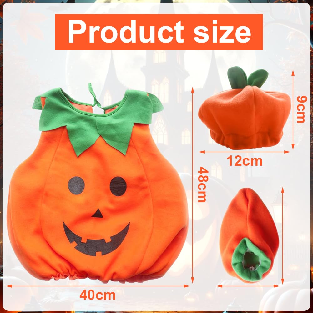 LKNBIF Pumpkin Costume for Kids Pumpkin Hat, Cute pumpkin costume for children Toddler Halloween Pumpkin Costume - Image 2