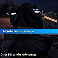 Vista 5 de Favoto - Funda impermeable para motocicleta, universal, duradera, reflectante, protección solar para cualquier temporada, con orificios de seguridad