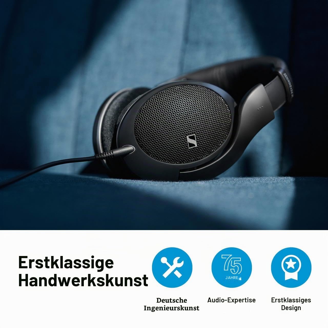 Sennheiser HD 550 Audiophile Kopfhörer mit offener Rückseite, leichtes Design, erstklassiger Klang mit verbesserten Bässen und Höhen, für Gaming und Remote-Arbeit, kompatibel mit 3,5-mm- und 6,35