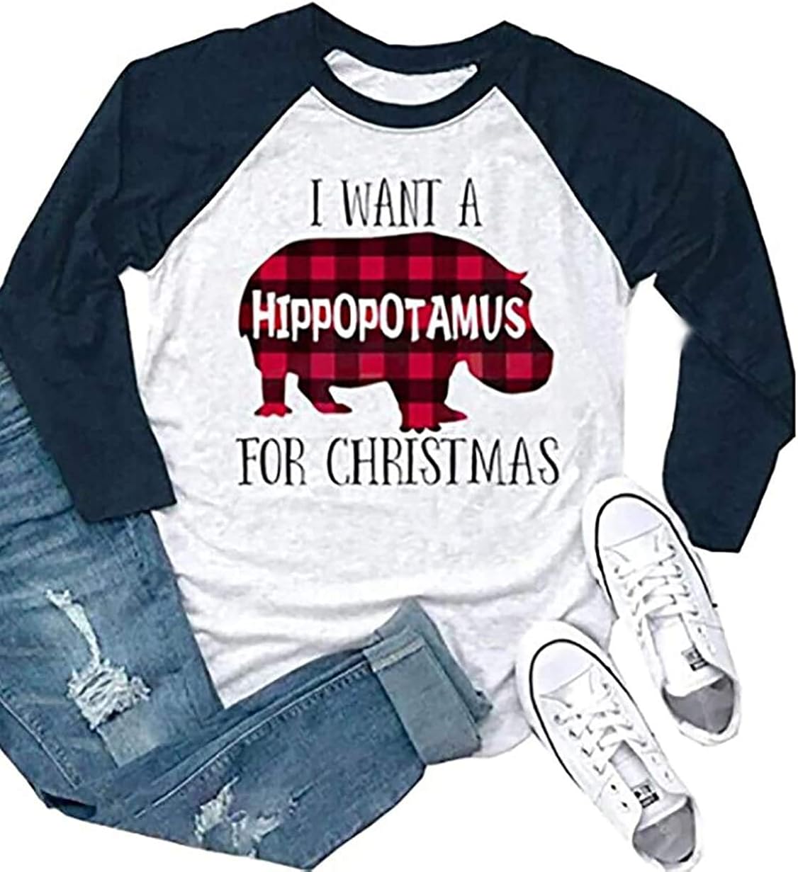Sleeve Xmas Raglan Baseball Tee 