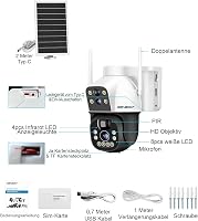 GENBOLT 3G/4G LTE Napelemes Biztonsági Kamera Kültéri Vezeték Nélküli 2.5K SIM Kártyás 8W 15600 mAh Akkumulátoros Reflektor Dual Objektív 9