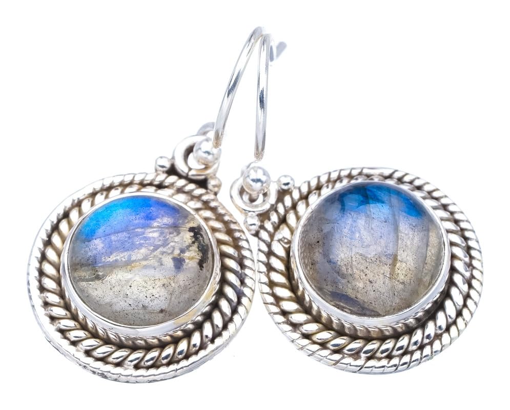 Boucles d'oreilles labradorite argent 925 anti-allergie artisanales StarGems