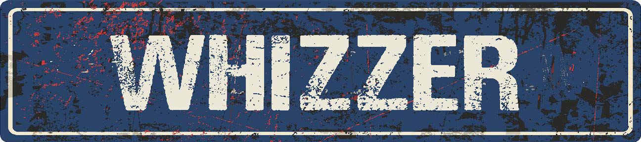 WHIZZER Blue Grunge style rustic vintage look 8" wide MAGNET for use on any steel surface