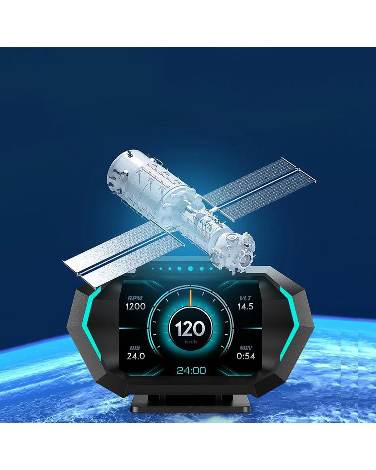 HUD OBD2 GPS Dual System Temperatura Acqua Olio Digitale Turbo Press Car Head Up Display con Allarme Inclinometro Head Up Displa(P13)