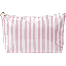 Large PVC Waterproof Striped Makeup Bag(04Pink Stripe)