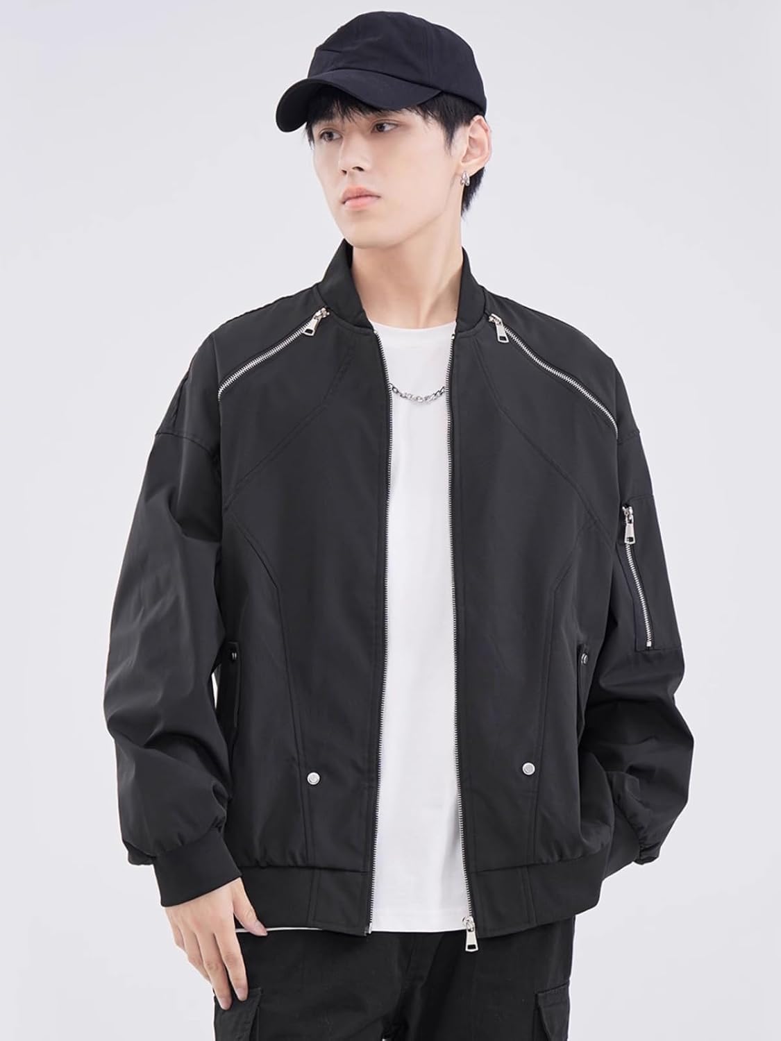 Casual lapel Coat men's spring and fall loose pilot jacket