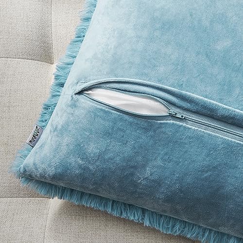 Image of Faux Fur Throw Pillow Covers for Couch Decorative Pillows 20x20 Inches