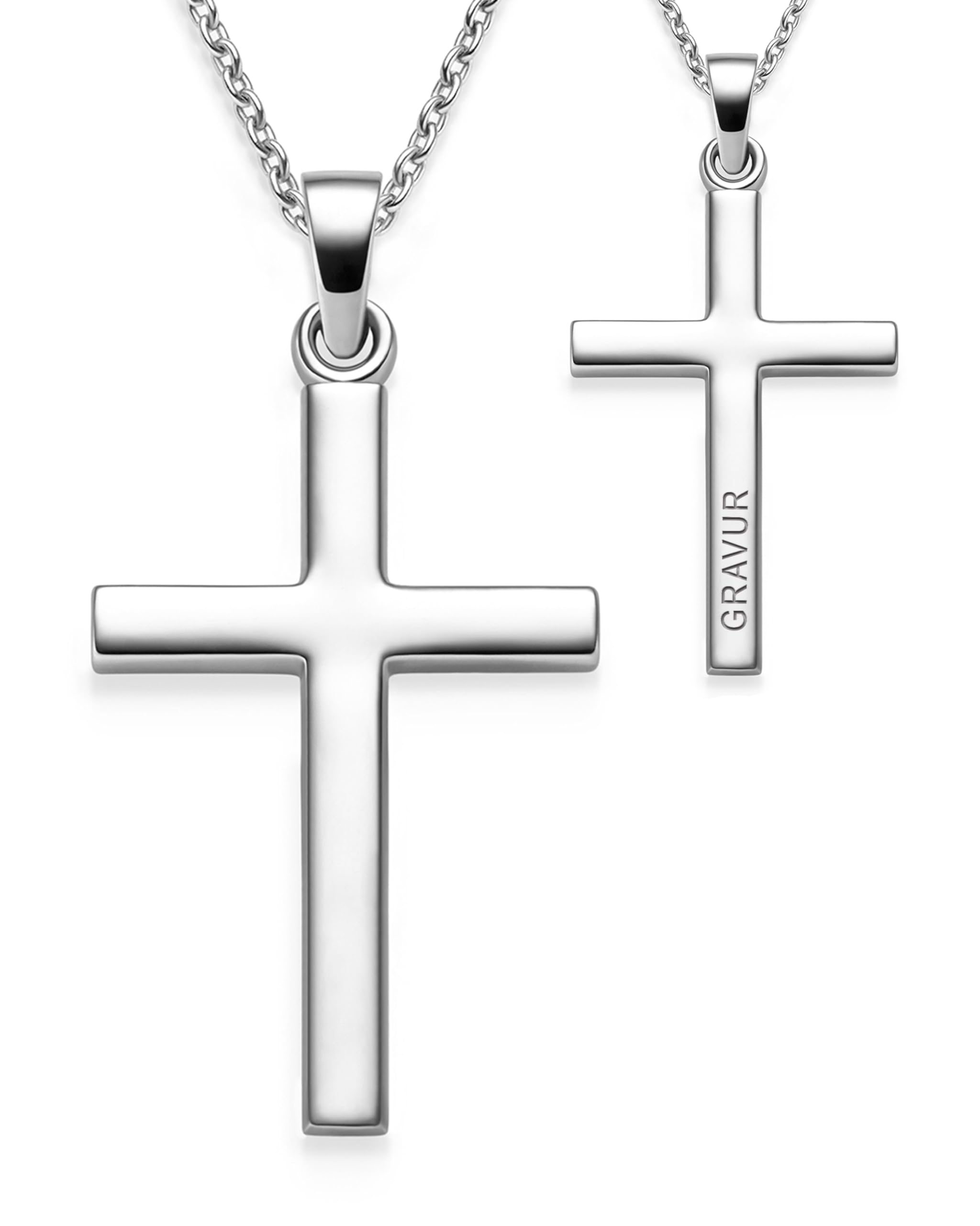 Kreuz Kette Kommunion Mädchen Junge Silber 925 mit Gravur, Geschenk Kinder | Kreuzkette Halskette Anhänger Taufkette Schmuck, Geschenke zur Erstkommunion Konfirmation Firmung Taufe Taufgeschenk