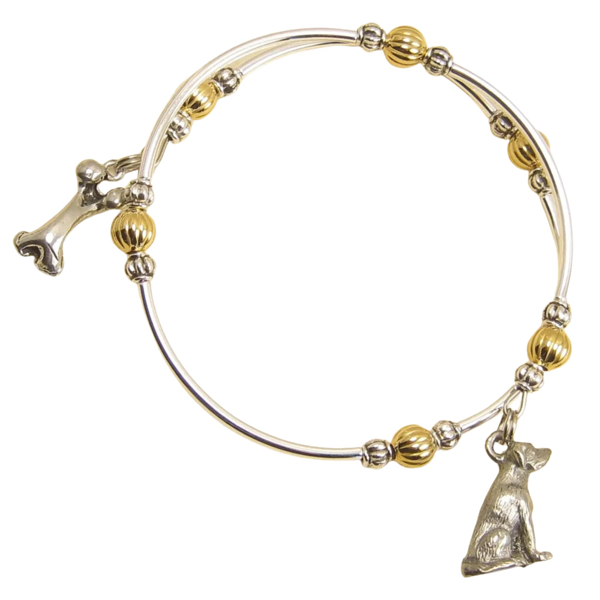 Labrador Dog Breed Wrap Bracelet Handmade Charm Bracelet Jewelry Gift Keepsake. Gold, Silver or Black Bead Options