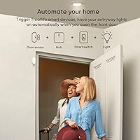 Vista 3 de TREATLIFE Zigbee - Sensor de alarma de puerta inteligente, sensor de contacto para ventana/puerta para seguridad del hogar, automatización