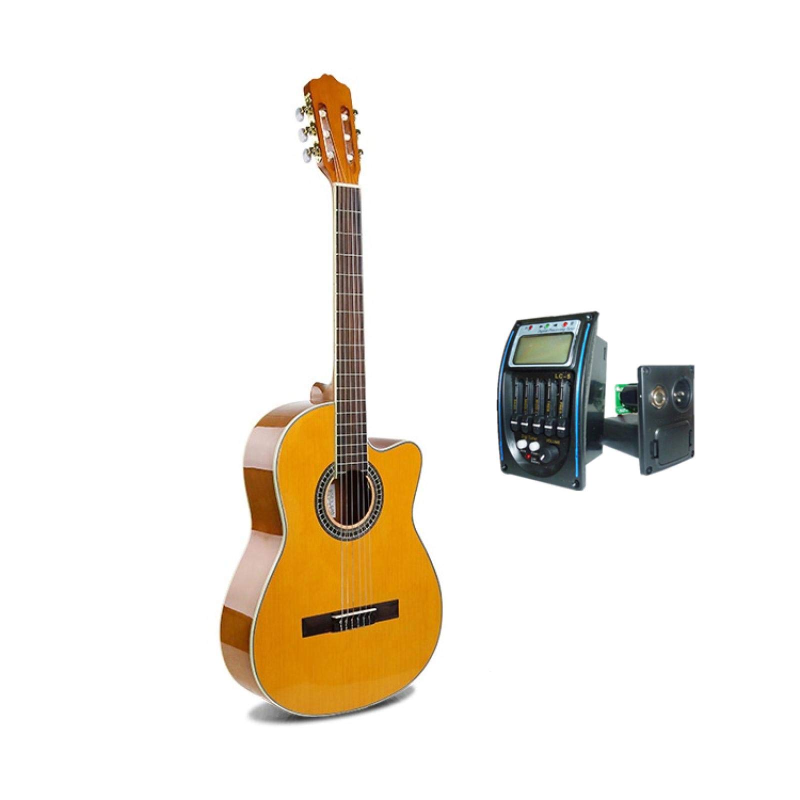 Chitarra classica acustica elettrica 39 pollici Corda in nylon 6 corde Installa Pickup Colore legno di abete 39 pollici YN-EQ