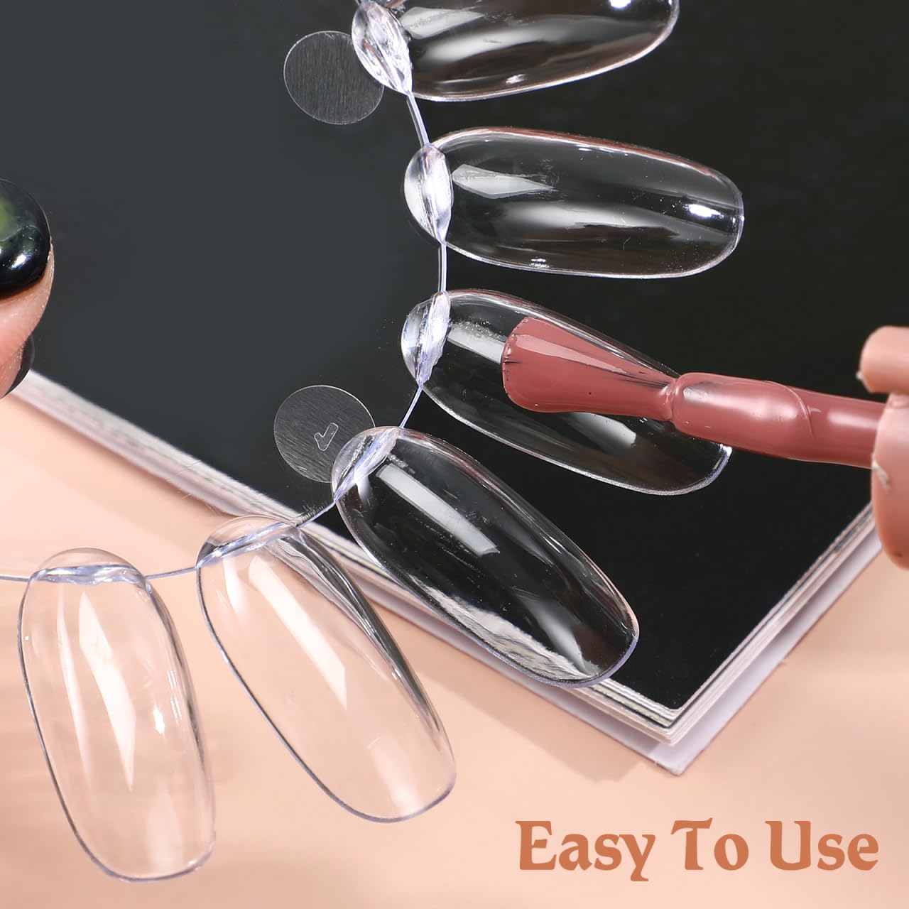 OULII Nuancier Ongles Rond Transparent 50 Pièces 5,12x4,33In – Présentoir Clair pour Tester & Organiser Vernis, Gel UV – Pratique Salon & Maison