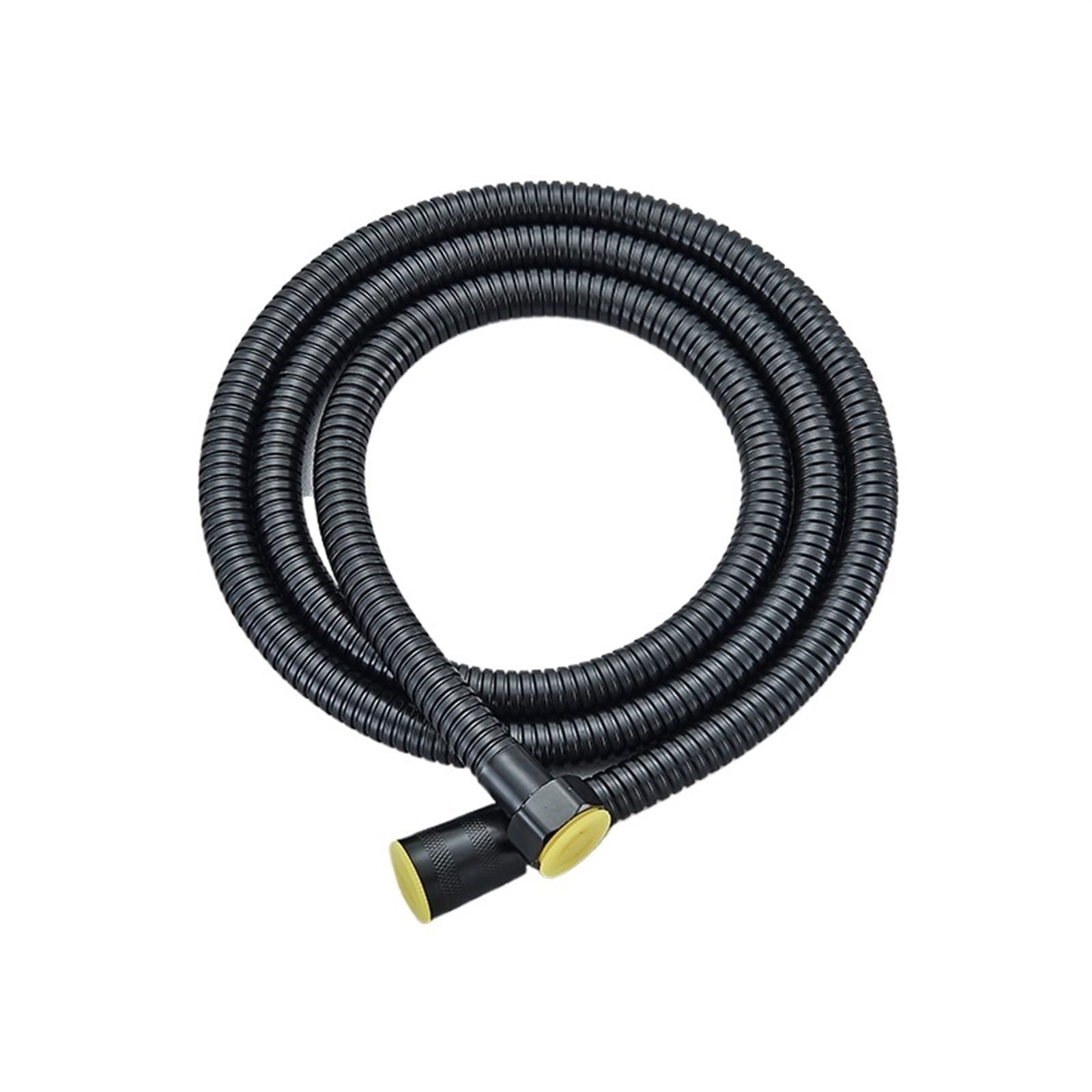 Flexo Ducha Manguera de ducha de 150CM, manguera/tubo Flexible de repuesto for ducha de baño de acero inoxidable, tubos a prueba de explosiones Universal(Black)