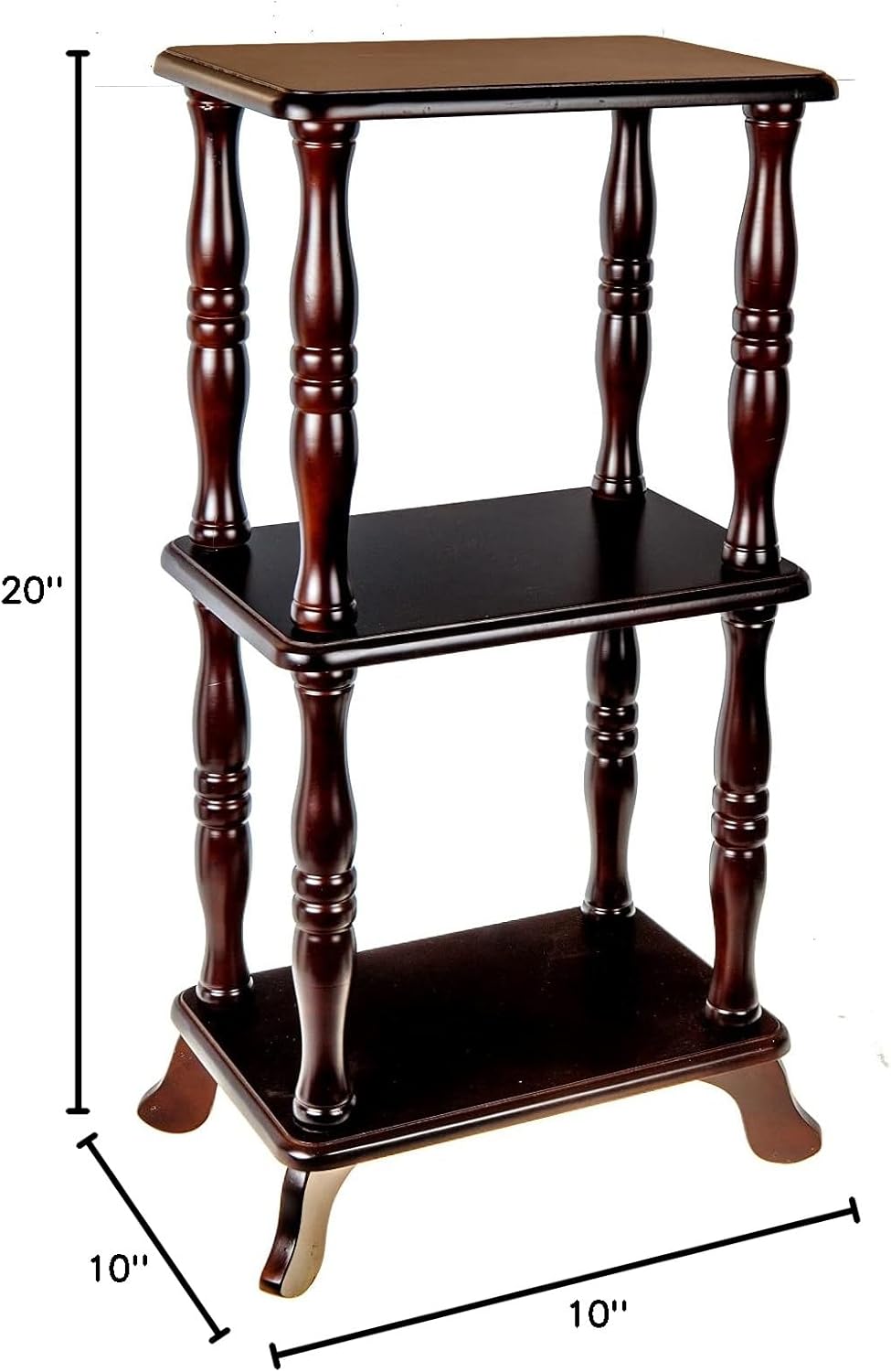 3 Tier Wooden Rectangular Shelf