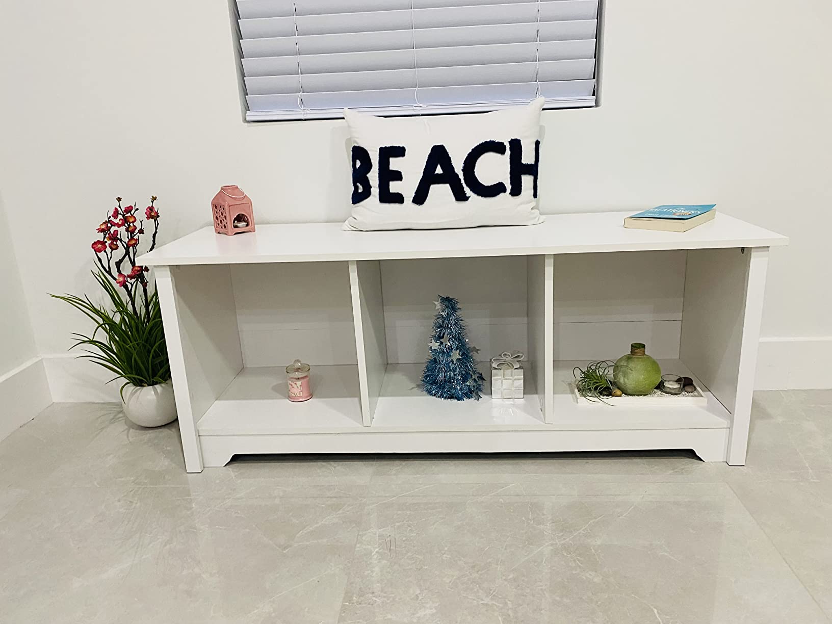 20/mo Finance South Shore Vito Cubby Storage Bench, Pure White Buy