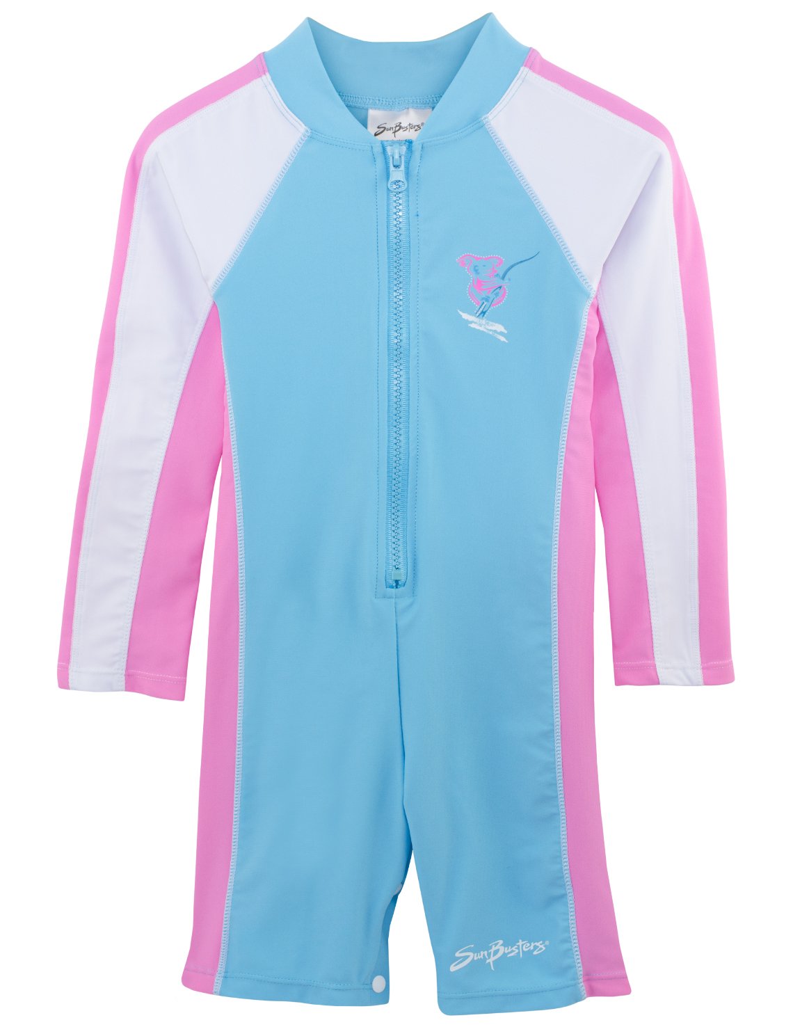 SunBusters Girls L/S Sunsuit(UPF 50+), Mallow, 2/3 yrs