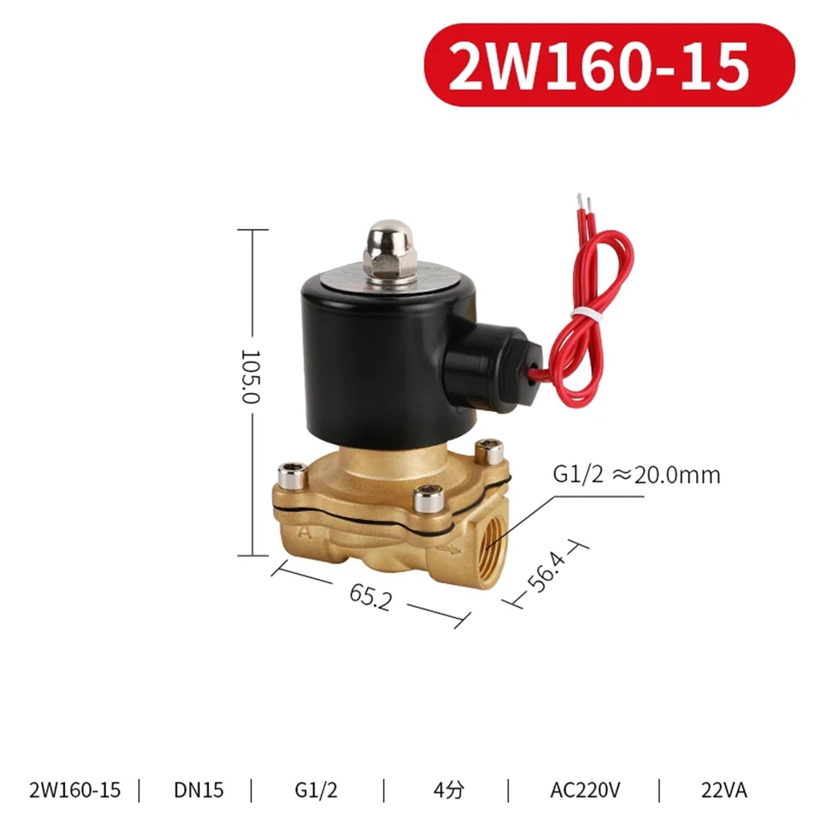 Pneumatyczny DN08 DN10 DN15 DN20 DN25 1/4" 3/8" 1/2 "3/4" 1 "zawór elektromagnetyczny 12 V 220 V zawór pneumatyczny do wody, oleju, helu gazu (DN15, AC220V)