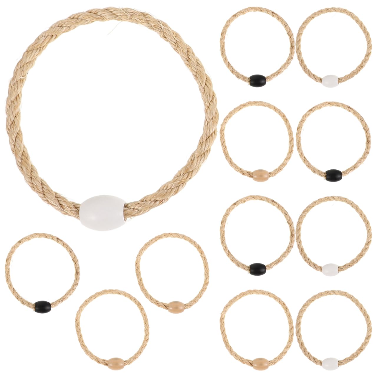 SUPVOX Jeu De Lancer D'Anneaux De Jardin en Corde 12 Pièces - Ensemble Portable pour Jeux Extérieurs
