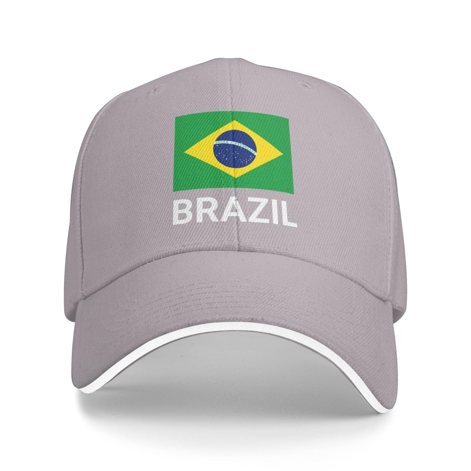 Support Brazil Flag Hat Brazilians Caps for Men Women I Stand with Brazil Baseball Cap Trucker Hats Gray