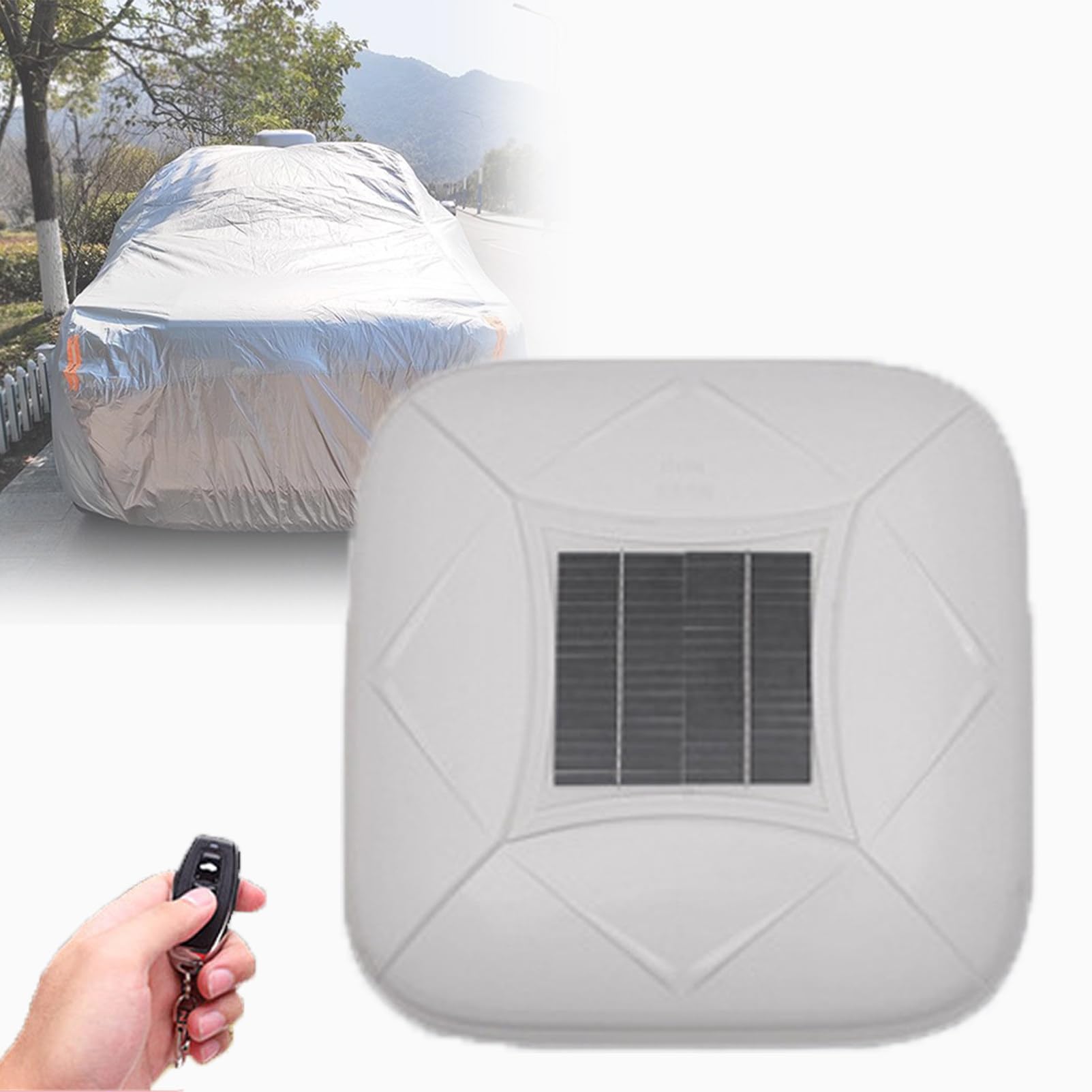 Telo Copriauto Automatico Con Ricarica Solare, Tenda Parasole Portatile Impermeabile Per Tutte Le Stagioni, Tenda Da Esterno Completa Per Berline Protezione Da Sole Pioggia Neve E Grandine White-3XL+