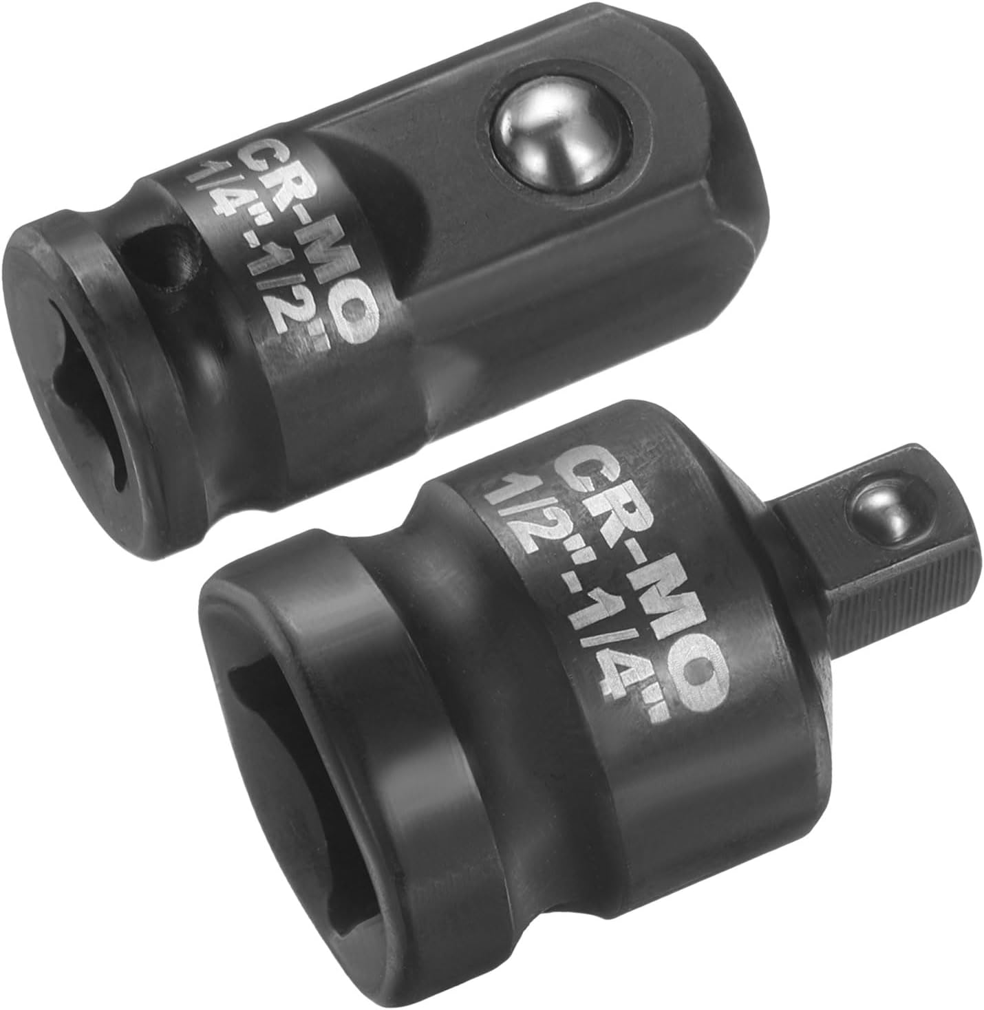 HARFINGTON 2pcs Impact Socket Adapter Reducer Increaser Set 1/2" to 1/4" 1/4" to 1/2" Square Drive Standard SAE CR-MO Steel Converter for Impact Driver Ratchet Wrench