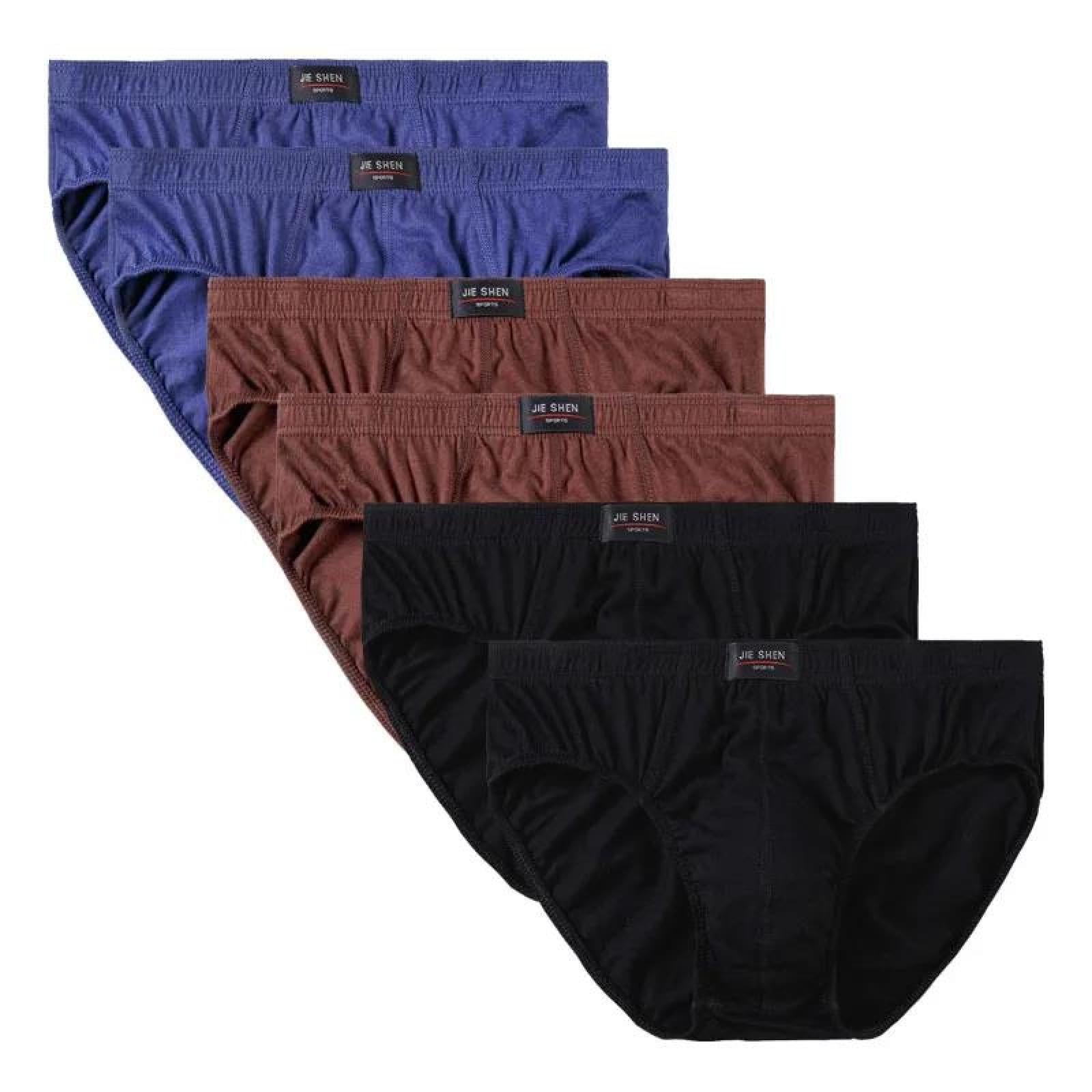 Avfora Mutande Uomo 6 Pezzi Taglie Forti Slip da Uomo Slip A Triangolo Cotone Traspirante 6XL 7XL 8XL,05,5XL