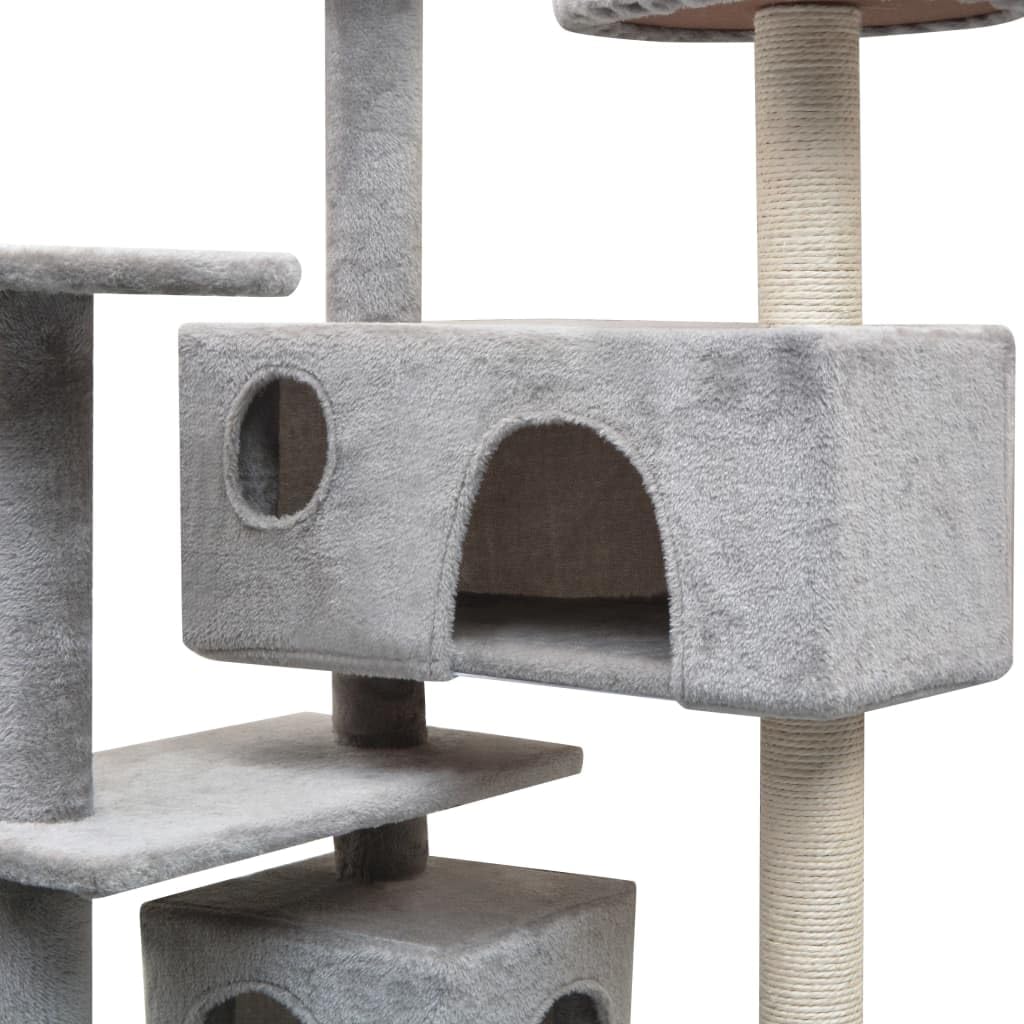 Rascador Gatos con Poste Sisal 125 cm Gris