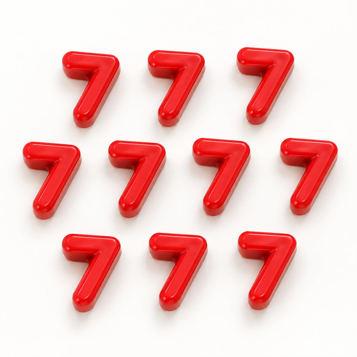 Number Beads, 10pcs Number Beads for Bracelets with 6mm Large Hole, Number Bead for DIY Jewellery Making, Keychains and Paracord Crafts(Red, Number 7, 10)
