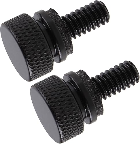 Perno de asiento de acero inoxidable Tornillo de montaje trasero negro compatible con Harley Davidson 1996-2024, 2 unidades