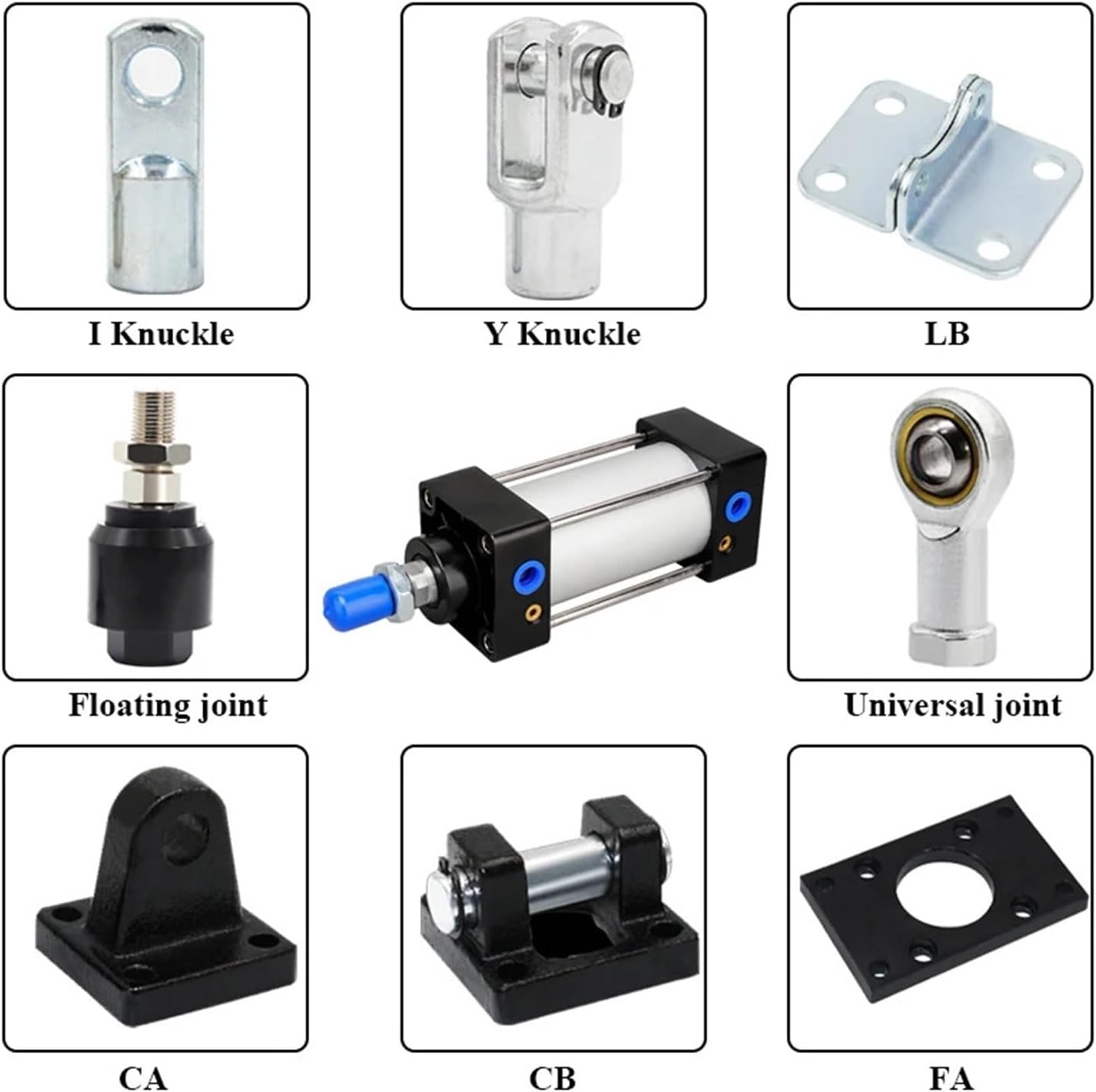 I/Y/U/F/CA/CB/LB/FA Cylinder mounting Accessories and Parts, Suitable for SC32 40 50 63 80 100 125 160(CB,SC100)