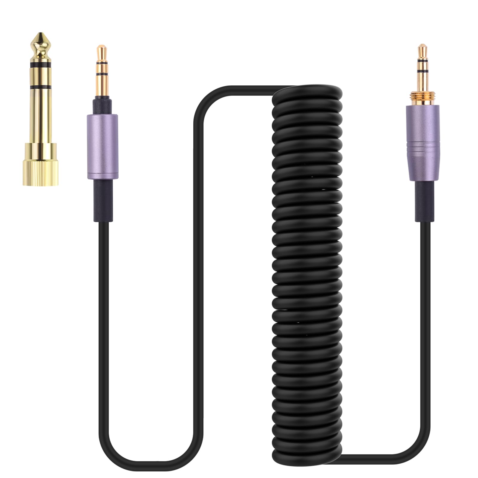 Cable de audio 3.5mm para Audio Technica ATH-M50XBT y Sony WH-1000XM5 con adaptador 6.35mm 8